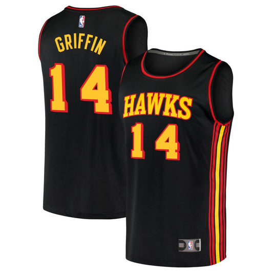 AJ Griffin Atlanta Hawks Fanatics Branded Youth Fast Break Replica Jersey - Statement Edition - Black